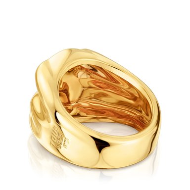 SELLO PLATA 1ªLEY BAÑO ORO 15MM OSO N14