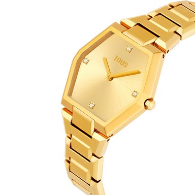 RELOJ ACERO IP DORADO BRAZALETE - 2