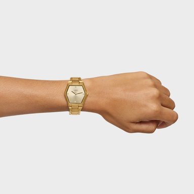 RELOJ ACERO IP DORADO BRAZALETE - 7