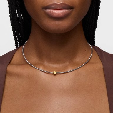 COLGANTE TOUS PLATA 1ªLEY BAÑO ORO STAR 7MM