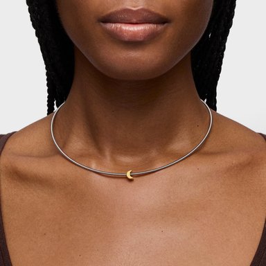 COLGANTE TOUS PLATA 1ªLEY BAÑO ORO LUNA 7MM