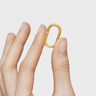 ANILLA PLATA 1ªLEY BAÑO ORO OVAL 25MM