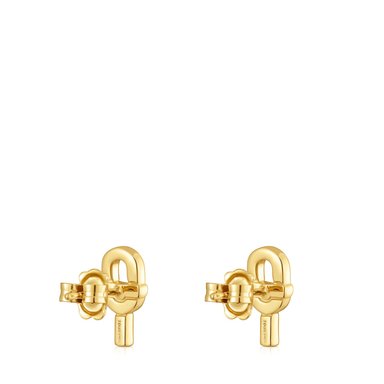 PENDIENTES PLATA 1ªLEY BAÑO ORO 14MM - 2
