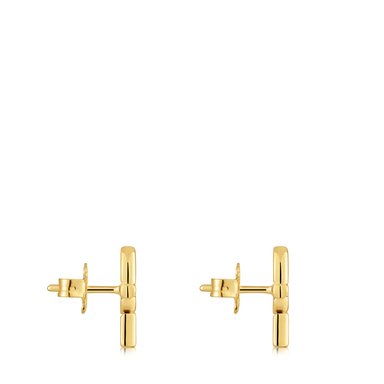 PENDIENTES PLATA 1ªLEY BAÑO ORO 14MM - 3