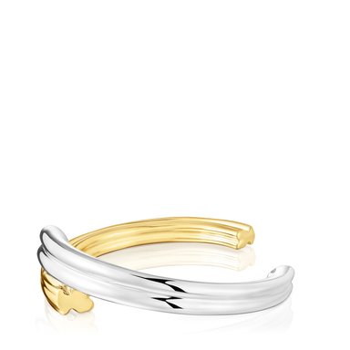 ESCLAVA PLATA1ªLEY BAÑO ORO BICOLOR MED