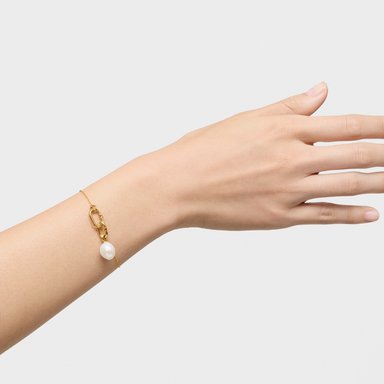 PULSERA TOUS PLATA ORO 1ªLEY DOBLE CIERRE OVAL - 4