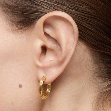 CRIOLLAS PLATA 1ªLEY BAÑO ORO FLOR 22MM