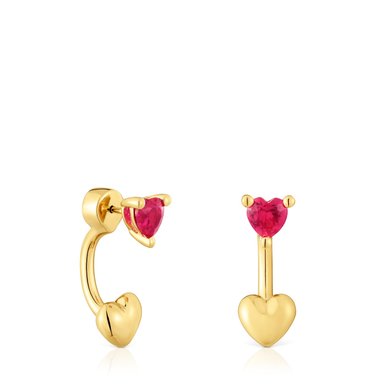 PENDIENTES TOUS CORTOS CON BAÑO ORO 18 KT GARDEN OF LOVE LGG