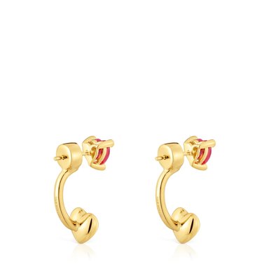 PENDIENTES TOUS CORTOS CON BAÑO ORO 18 KT GARDEN OF LOVE LGG - 3