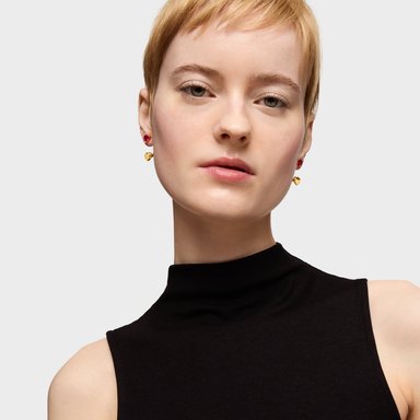 PENDIENTES TOUS CORTOS CON BAÑO ORO 18 KT GARDEN OF LOVE LGG - 5