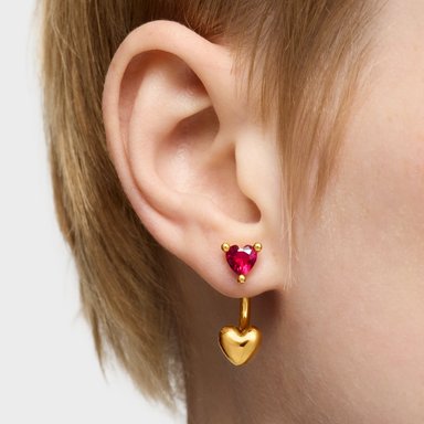 PENDIENTES TOUS CORTOS CON BAÑO ORO 18 KT GARDEN OF LOVE LGG - 7