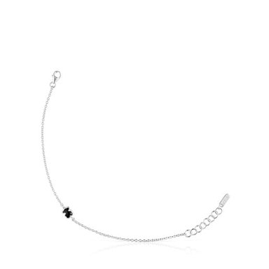 PULSERA CADENA DE PLATA Y MOTIVO OSO EN ÓNIX 6 MM ICON COLOR - 4