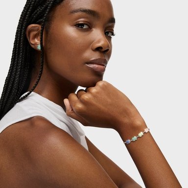 PULSERA DE PLATA CON GEMAS MULTICOLOR