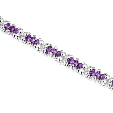PULSERA PLATA OSOS LGG ZAFIRO LILA - 2