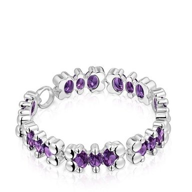 PULSERA PLATA OSOS LGG ZAFIRO LILA - 4