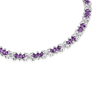 COLLAR PLATA LGG ZAFIRO LILA  45CM