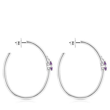 ARETE PLATA LGG ZAFIRO LILA 45MM