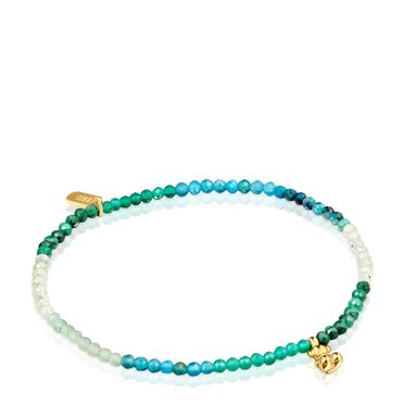 PULSERA PLATA  BAÑO GEMA VERDE