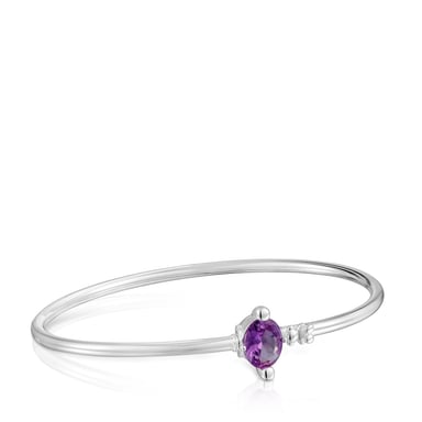 PULSERA PLATA LGG ZAFIRO LILA 9X7MM - 2