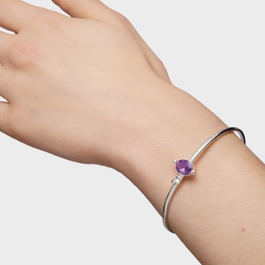 PULSERA PLATA LGG ZAFIRO LILA 9X7MM - 5