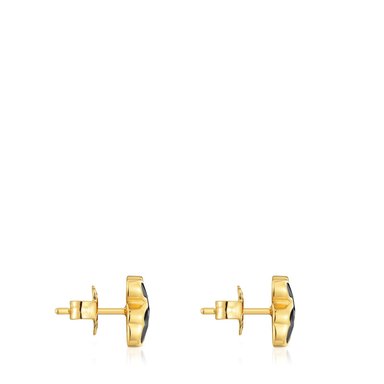 ARETES PLATALEY BAÑO ONIX OSO 10MM - 2