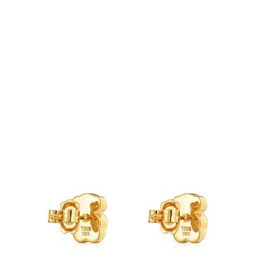 ARETES PLATALEY BAÑO ONIX OSO 10MM - 3