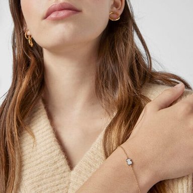 PULSERA OSO DE ORO Y NÁCAR XXS