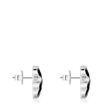 ARETES PLATA LEY OSO ONIX 16MM