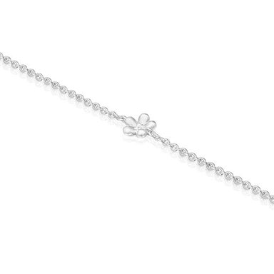 PULSERA PLATA 1ªLEY FLOR CADENA 17CM - 2