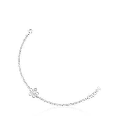 PULSERA PLATA 1ªLEY FLOR CADENA 17CM - 4