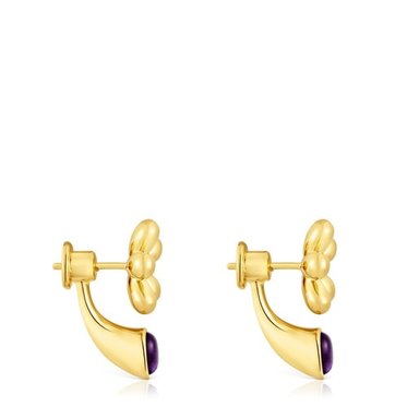 PENDIENTES PLATA 1ªLEY BAÑO AMATISTA 18M