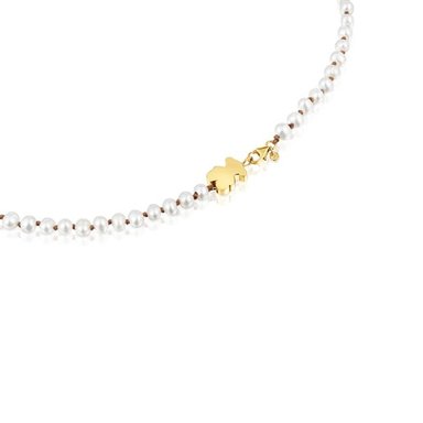 COLLAR ORO LEY OSO 10MM PERLA 45CM