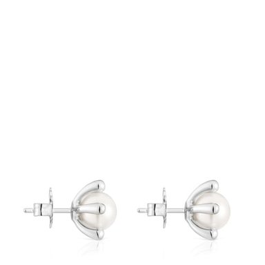 PENDIENTES PLATA 1ªLEY PERLA 8MM PRESION