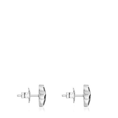 PENDIENTES PLATA 1ªLEY ONIX OSO 10MM