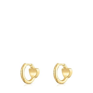 ARETES CORAZÓN DE ORO CON DIAMANTE CREADO EN LABORATORIO LILI