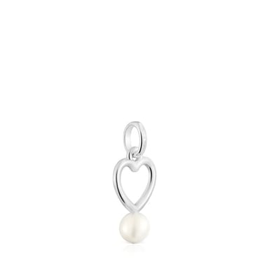 DIJE PLATA CORAZÓN Y PERLA CULTIVADA - 2