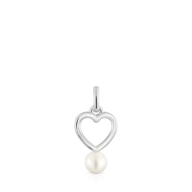 DIJE PLATA CORAZÓN Y PERLA CULTIVADA - 4