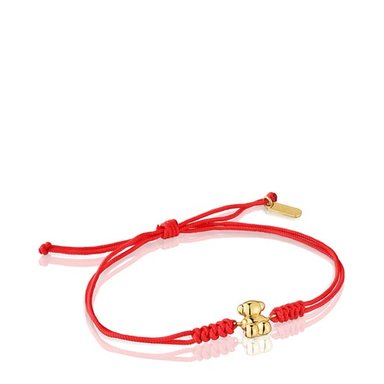 PULSERA ORO 1ªLEY OSO 6.8MM NYLON ROJO
