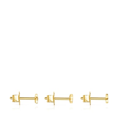 PACK DE ARETES CON BAÑO DE ORO 18 KT SOBRE PLATA COOL JOY - 2