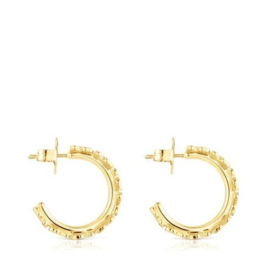 PENDIENTES PLATA1ªLEY BAÑO ORO 16MM - 2