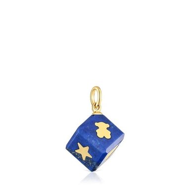 DIJE ORO 14 KT Y LAPISLÁZULI CUBE