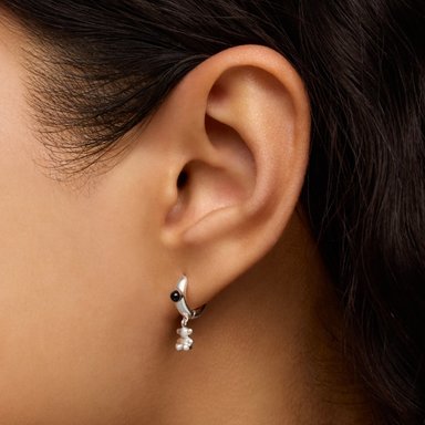 PENDIENTES ARO DE PLATA CON ÓNIX Y MOTIVO OSO BOLD BEAR - 9