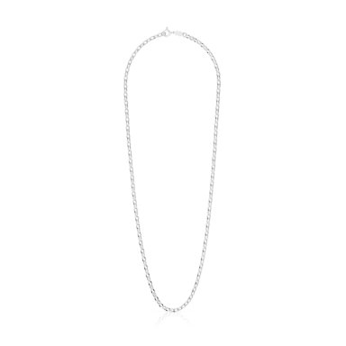 GARGANTILLA DE PLATA CON ANILLAS REDONDAS, 60 CM CHAIN