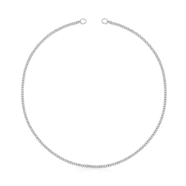 GARGANTILLA DE PLATA DE ANILLA PEQUEÑA, 42 CM. HOLD