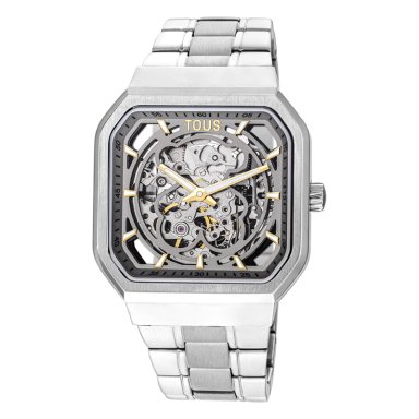 RELOJ ANALÓGICO AUTOMÁTICO CON BRAZALETE DE ACERO D-BEAR