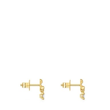 ARETES CON BAÑO DE ORO Y DIAMANTE
