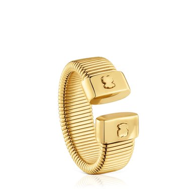 SORTIJA TOUS DE ACERO IP DORADO 8MM