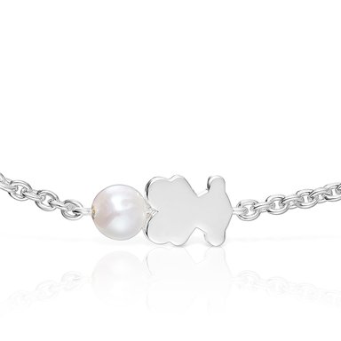 PULSERA TOUS PLATA 1ªLEY PERLA OSO 10MM - 4