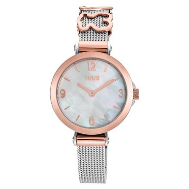 RELOJ ACERO IP ROSA ESFERA NACAR MESH