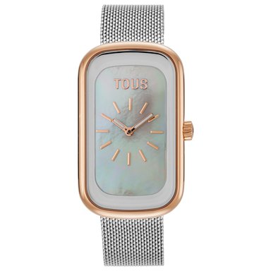 RELOJ ACERO IP ROSA ESFERA NACAR MESH